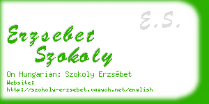 erzsebet szokoly business card